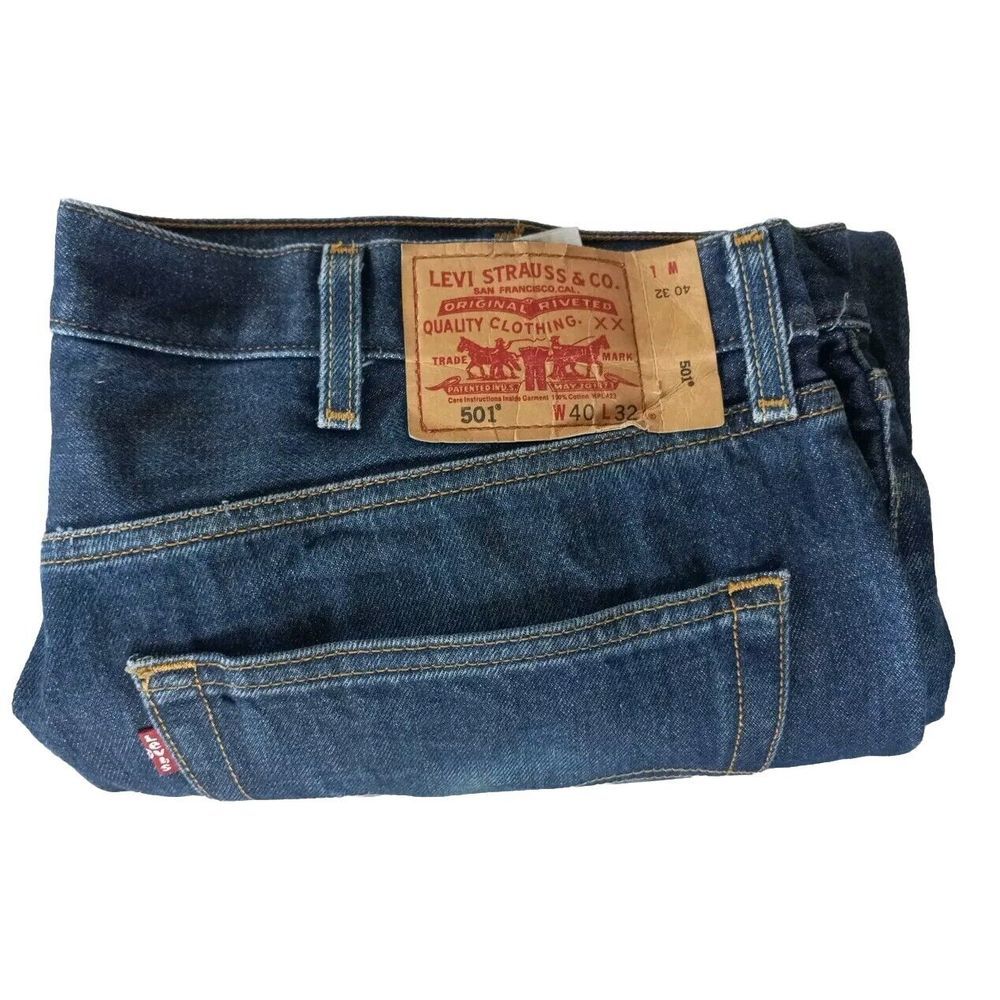 Vintage LEVI'S 501 Men‎ 40x32 Denim Straight Buttons Fly Jeans 80s 90s Y2K Wax